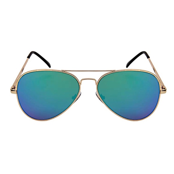 Accessories - NEW Aviator Sunglasses Green Blue Lens Gold Frames